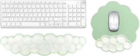 Gel Cloud Keyboard and Mouse Wrist Rest, Cute Wrist Support and Arm Support Keyboard Rest for Keyboard and Mouse Typing Pain Relief，Suitable for Office/Computer/Laptop/Gaming（White） in Kuwait