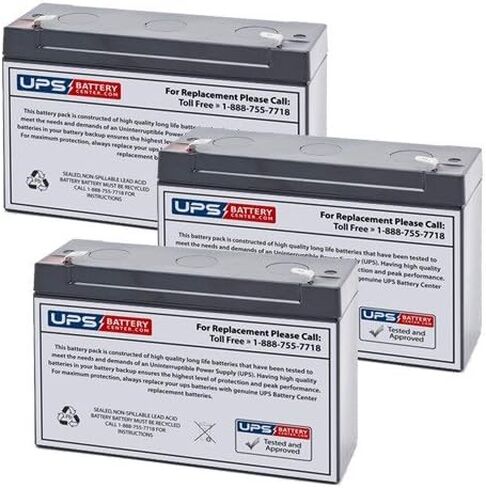 Set of 3, 6V 12Ah F2 Sealed Lead Acid Replacement Battery Set for Tripp Lite SmartPro 120V 1.05kVA 705W SMART1050 by UPSBatteryCenter® in Saudi Arabia