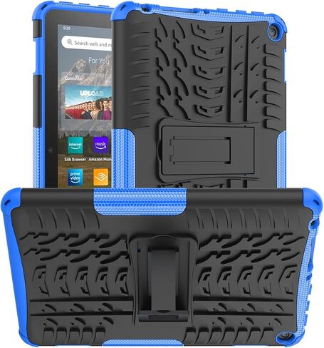 for F ireHD8/ hd 8 Plus and Kids Tablet Case 14th 12th 10th Generation 2024 2022 2020 Kickstand Heavyduty Armor Defender Cover (Blue) in Saudi Arabia
