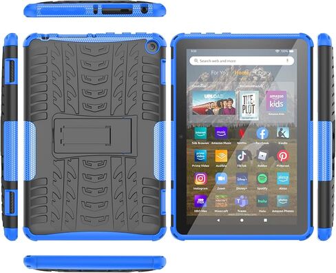 for F ireHD8/ hd 8 Plus and Kids Tablet Case 14th 12th 10th Generation 2024 2022 2020 Kickstand Heavyduty Armor Defender Cover (Blue) in Saudi Arabia