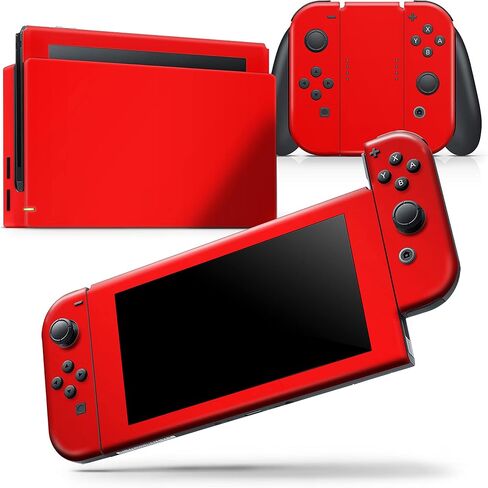 Design Skinz - Compatible with Nintendo Switch OLED Dock Only - Skin Decal Protective Scratch-Resistant Removable Vinyl Wrap Cover - Solid Red in Saudi Arabia