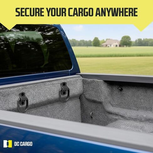 مراسي ربط على شكل حرف D من الفولاذ من DC Cargo (4 عبوات) مثبتات ربط للمقطورة شديدة التحمل، خطافات على شكل حرف D، شحن آمن في الشاحنات، المعسكرات، الشاحنات الصغيرة، القوارب، المقطورات، قوة 12,000 رطل in Saudi Arabia