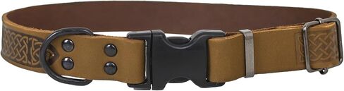 طوق كلب من جلد سلتيك من يورو دوج - طوق رياضي عالي التحمل للكلاب - طوق متين ناعم ومريح لا يسبب الحساسية - طوق فاخر بمقاسات قابلة للتعديل (مرجاني R_XL) in Saudi Arabia