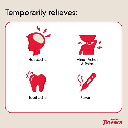 Children's Tylenol Liquid Pain Relief & Fever Medicine, Acetaminophen Oral Suspension, Dye-Free, Aspirin-Free, Ibuprofen-Free, High Fructose Corn Syrup-Free; Natural Apple Flavor, 8 fl. oz in Saudi Arabia