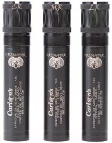 Carlson's Choke Tubes 12 Gauge for Browning Invector DS [ 3 Pack | Close, Mid & Long Range ] Blued Steel | Cremator Non-Ported Waterfowl Choke Tube | Made in USA in Saudi Arabia