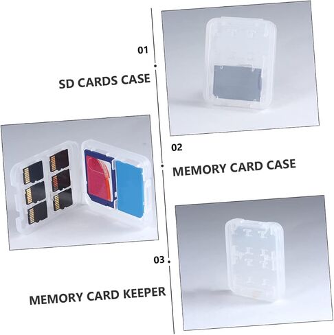 TEHAUX 20Pcs Transparent Card Case Organizer Lightweight Memory Card Storage Box with Ergonomic Locking System Compact Design for Safe Convenient Card Holder Use in Saudi Arabia