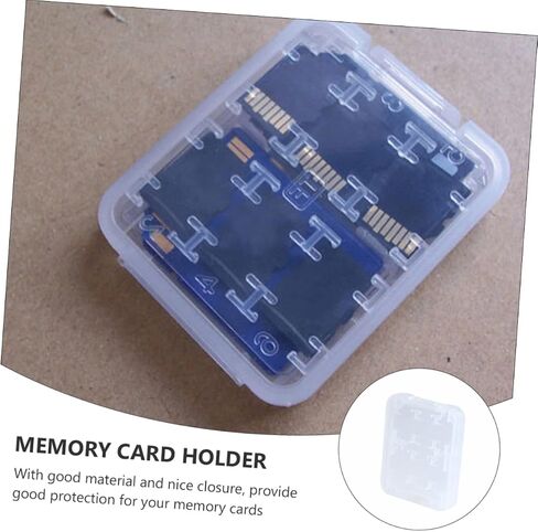 TEHAUX 20Pcs Transparent Card Case Organizer Lightweight Memory Card Storage Box with Ergonomic Locking System Compact Design for Safe Convenient Card Holder Use in Saudi Arabia