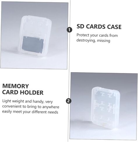 TEHAUX 20Pcs Transparent Card Case Organizer Lightweight Memory Card Storage Box with Ergonomic Locking System Compact Design for Safe Convenient Card Holder Use in Saudi Arabia