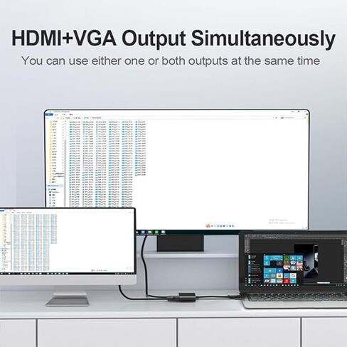 محول VGA إلى HDMI VGA، مقسم VGA، للكمبيوتر، سطح المكتب، الكمبيوتر المحمول، الكمبيوتر الشخصي، الشاشة، واجهة الطاقة ذكر إلى أنثى HD مزامنة الصوت والفيديو بدقة 1080 بكسل (أسود) in Kuwait