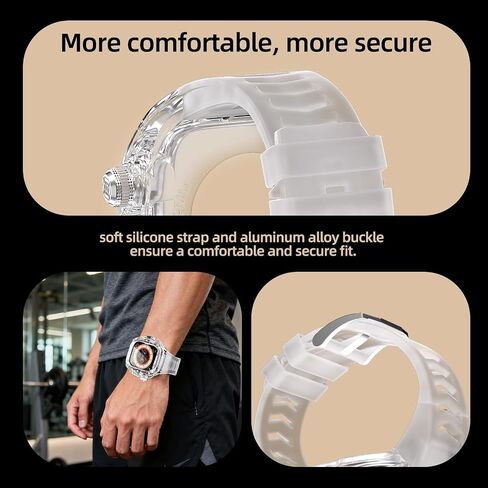 for Apple Watch Ultra 3/2/1 49mm Case, Rugged Case with Band for Apple Watch 49mm One-Click Open Design and Military Grade Shockproof Bumper Cover for Men and Women (White and Steel) in Saudi Arabia