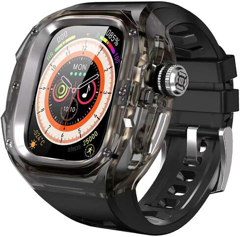 for Apple Watch Ultra 3/2/1 49mm Case, Rugged Case with Band for Apple Watch 49mm One-Click Open Design and Military Grade Shockproof Bumper Cover for Men and Women (White and Steel) in Saudi Arabia