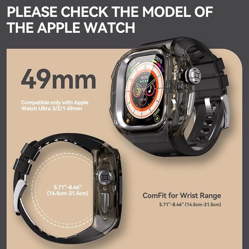 for Apple Watch Ultra 3/2/1 49mm Case, Rugged Case with Band for Apple Watch 49mm One-Click Open Design and Military Grade Shockproof Bumper Cover for Men and Women (White and Steel) in Saudi Arabia