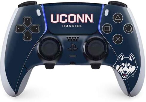 غلاف Skinit المخصص للألعاب متوافق مع وحدة تحكم PS5 DualSense Edge Pro - تصميم مرخص رسميًا من جامعة Connecticut Huskies UConn in Saudi Arabia
