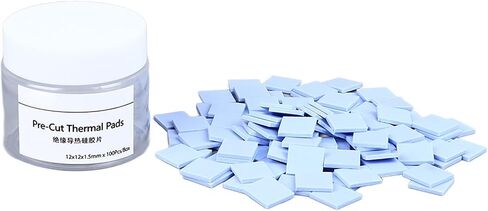 Thermal Conductive Pad Silicone Thermal Sheet High Performance Heat Dissipation Solution for IC Chipsets LED IC SMD DIP Blue 100Pcs 12x12x1 5mm in Saudi Arabia