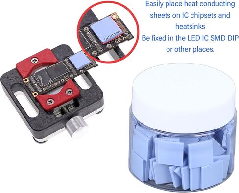 Thermal Conductive Pad Silicone Thermal Sheet High Performance Heat Dissipation Solution for IC Chipsets LED IC SMD DIP Blue 100Pcs 12x12x1 5mm in Saudi Arabia