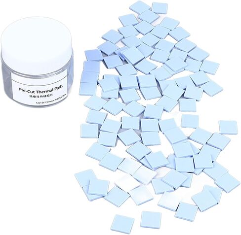Thermal Conductive Pad Silicone Thermal Sheet High Performance Heat Dissipation Solution for IC Chipsets LED IC SMD DIP Blue 100Pcs 12x12x1 5mm in Saudi Arabia