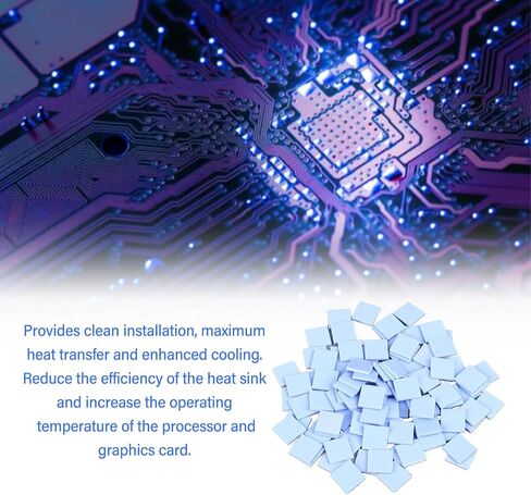 Thermal Conductive Pad Silicone Thermal Sheet High Performance Heat Dissipation Solution for IC Chipsets LED IC SMD DIP Blue 100Pcs 12x12x1 5mm in Saudi Arabia