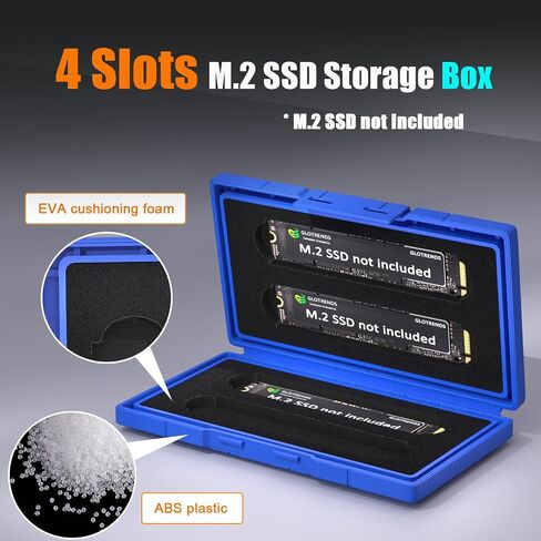GLOTRENDS 4 Slots NVMe Case Protective Box for M.2 2280 SSD Portable in Saudi Arabia