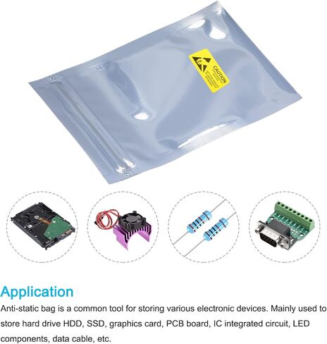 Anti Static Bags Shielding Bag 50pcs 3x4.7inch(8x12cm) Resealable with Labels for Hard Drive HDD SSD in Saudi Arabia