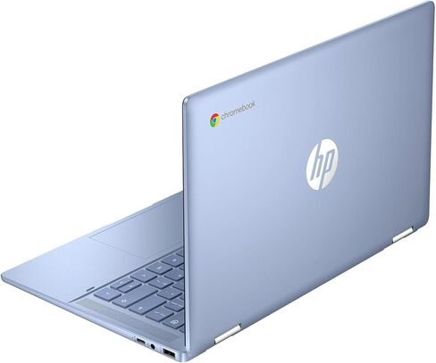 HP Chromebook x360 14 inch FHD IPS Touch 2-in-1 Laptop, Intel Processor N100, 4GB RAM, 64GB eMMC, Copilot AI, Chrome OS, Sky Blue with HEXAccessories in Saudi Arabia