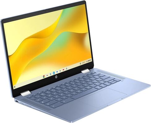 HP Chromebook x360 14 inch FHD IPS Touch 2-in-1 Laptop, Intel Processor N100, 4GB RAM, 64GB eMMC, Copilot AI, Chrome OS, Sky Blue with HEXAccessories in Saudi Arabia