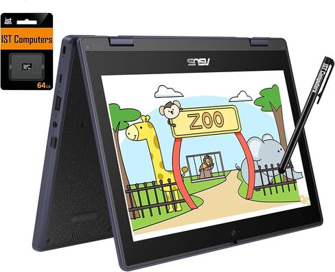 ASUS Chromebook Flip CR11 2-in-1 (11.6" Touchscreen, Intel N100, 4GB RAM, 96GB Storage), Ruggedized & Water Resistant, Student & Home Laptop, IST Pen, Chrome OS (Renewed) in Saudi Arabia