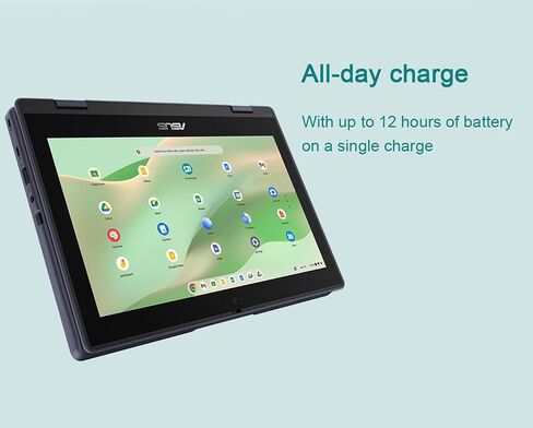 ASUS Chromebook Flip CR11 2-in-1 (11.6" Touchscreen, Intel N100, 4GB RAM, 96GB Storage), Ruggedized & Water Resistant, Student & Home Laptop, IST Pen, Chrome OS (Renewed) in Saudi Arabia