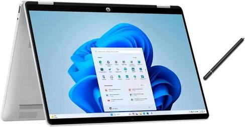 HP OmniBook 5 Flip 2-in-1 14" Full HD+ Touch-Screen Laptop | Intel Core 5 120U|Intel Graphics| Copilot | Webcam| Silver | 8GB RAM DDR5 | 2TB SSD |Windows 11 Home |Bundle with Stylus Pen in Saudi Arabia