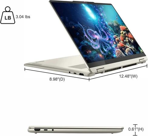 Lenovo Yoga 7 2 في 1 كمبيوتر محمول 14 بوصة WUXGA OLED Touch (100% DCI-P3 600nits HDR) AMD 8-core Ryzen AI 7 350 (ما يصل إلى 50 قطعة علوية) 16 جيجا بايت رام 1 تيرابايت SSD لمنشئ الأعمال الاحترافي Win11Pro ICP Hub مع Copilot+ AI in Saudi Arabia