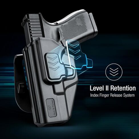 حافظة اليد اليسرى لـ Glock 19 19X 23 32 45 (Gen 3–5)، Glock 43/43X، Taurus G2C/G3C - حافظة حمل OWB، قفل الاحتفاظ من المستوى الثاني، قابل للتعديل 360 درجة in Kuwait