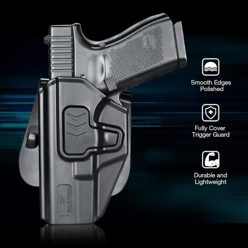 حافظة اليد اليسرى لـ Glock 19 19X 23 32 45 (Gen 3–5)، Glock 43/43X، Taurus G2C/G3C - حافظة حمل OWB، قفل الاحتفاظ من المستوى الثاني، قابل للتعديل 360 درجة in Kuwait
