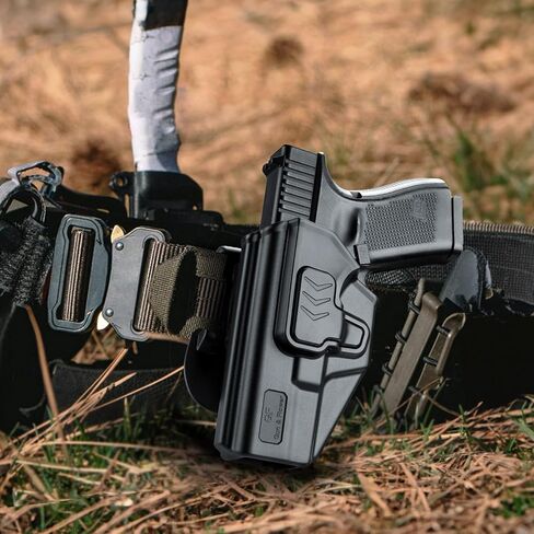 حافظة اليد اليسرى لـ Glock 19 19X 23 32 45 (Gen 3–5)، Glock 43/43X، Taurus G2C/G3C - حافظة حمل OWB، قفل الاحتفاظ من المستوى الثاني، قابل للتعديل 360 درجة in Kuwait