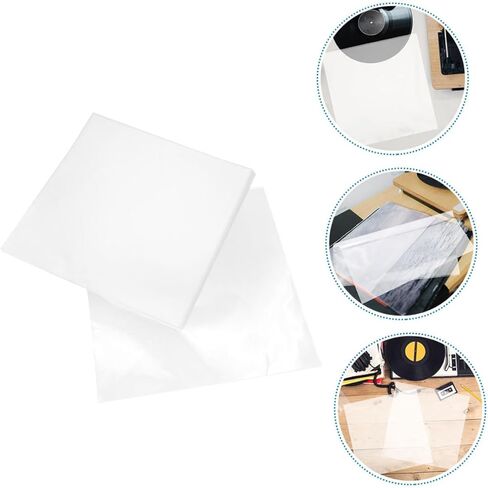 50Pcs Self Adhesive Vinyl Record Sleeves Protection Covers for Albums for Safeguarding Your Vinyl Collection Against Scratches and Damage in Saudi Arabia