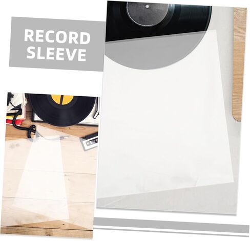 Cabilock 10Pcs Vinyl Record Sleeves Transparent Adhesive Album Protective Covers for Clean Storage Self Adhesive Design for Vinyl Record Lovers in Kuwait