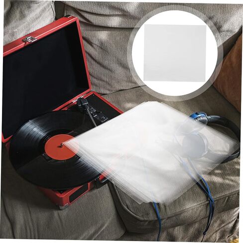 VILLCASE 50 قطعة من أكياس حماية سجل الفينيل ذاتية اللصق وأغلفة الألبوم للتخزين الآمن والحفاظ على مجموعتك وعرضها لمحبي الفينيل in Saudi Arabia