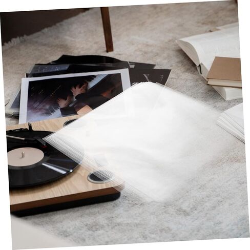 VILLCASE 50 قطعة من أكياس حماية سجل الفينيل ذاتية اللصق وأغلفة الألبوم للتخزين الآمن والحفاظ على مجموعتك وعرضها لمحبي الفينيل in Saudi Arabia