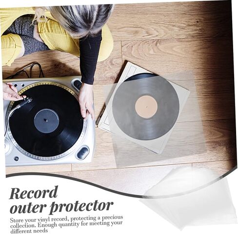 50Pcs Vinyl Record Outer Sleeves Album Covers for Wrinkle Durable Protection Scratches and Water Damage for Vinyl Record Storage in Saudi Arabia