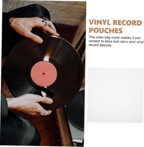 LIFKOME 30Pcs Outer Sleeves for Vinyl Records Protective Covers for Album Storage Fits All for Personal Commercial Use in Saudi Arabia
