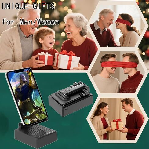Gifts for Dad Boyfriend,Cell Phone Stand with Wireless Bluetooth Speaker,HD Surround Sound Bluetooth Speaker for Home Kitchen and Outdoors Compatible with Mobile Phone, Gifts for Men Women(Black) in Saudi Arabia
