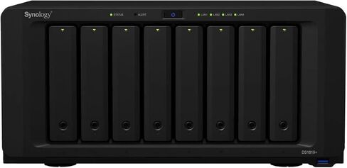 Synology DiskStation DS1819+ iSCSI NAS Server مع وحدة المعالجة المركزية Intel Atom 2.1 جيجا هرتز، ذاكرة 16 جيجا بايت، تخزين 32 تيرابايت HDD، نظام تشغيل DSM in Saudi Arabia