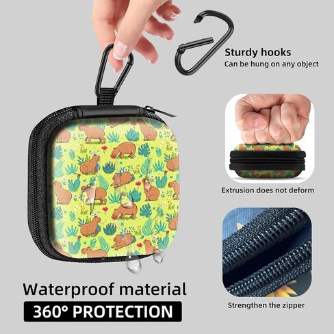Square Data Cable Earbud Charger Coin Storage Bag Shockproof and Drop-Proof EVA Material Compatible with AirPod(Purple Marble) in Saudi Arabia