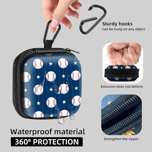 Square Data Cable Earbud Charger Coin Storage Bag Shockproof and Drop-Proof EVA Material Compatible with AirPod(Purple Marble) in Kuwait