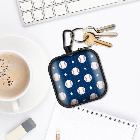 Square Data Cable Earbud Charger Coin Storage Bag Shockproof and Drop-Proof EVA Material Compatible with AirPod(Purple Marble) in Kuwait