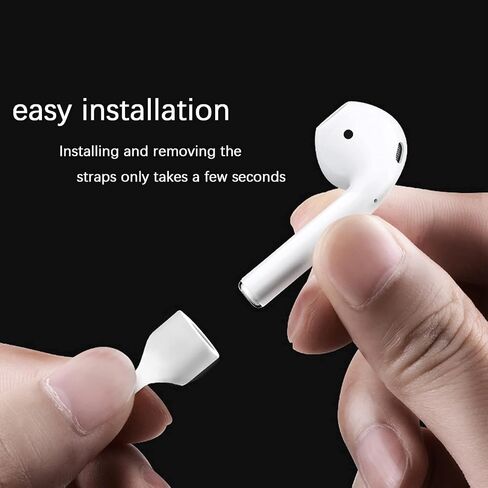 Magnetic Anti-Lost Straps for AirPods, Colorful Soft Silicone Sports Lanyard, Neck Rope Cord and Ear Hooks for AirPods, Wireless Headphones Anti-Lost Rope 4-Pack (Black White Blue) in Saudi Arabia