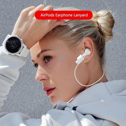 Magnetic Anti-Lost Straps for AirPods, Colorful Soft Silicone Sports Lanyard, Neck Rope Cord and Ear Hooks for AirPods, Wireless Headphones Anti-Lost Rope 4-Pack (Black White Blue) in Saudi Arabia
