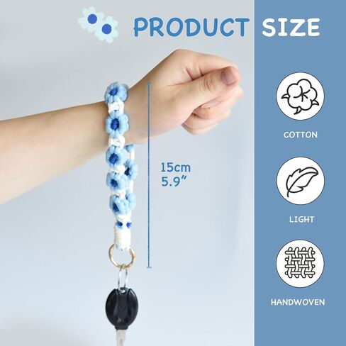 KUDOS Handmade Woven Keychain Wristlet – Stylish Keyring Holder Bracelet Wrist Lanyard for Women in Saudi Arabia