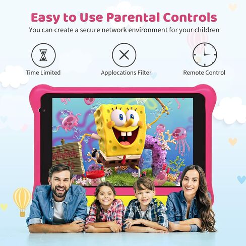 تابلت للأطفال أندرويد 13 مقاس 7 بوصة، 5 جيجابايت + 32 جيجابايت (128 جيجابايت قابلة للتوسيع)، شاشة عالية الدقة 1024 × 600، 2500 مللي أمبير، كاميرا مزدوجة 0.3 ميجابكسل + 2 ميجابكسل، واي فاي 6، BT5.2، أدوات الرقابة الأبوية، جهاز لوحي للأطفال مع حافظة مقاومة  in Kuwait