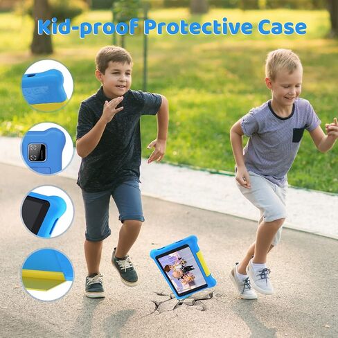 تابلت للأطفال أندرويد 13 مقاس 7 بوصة، 5 جيجابايت + 32 جيجابايت (128 جيجابايت قابلة للتوسيع)، شاشة عالية الدقة 1024 × 600، 2500 مللي أمبير، كاميرا مزدوجة 0.3 ميجابكسل + 2 ميجابكسل، واي فاي 6، BT5.2، أدوات الرقابة الأبوية، جهاز لوحي للأطفال مع حافظة مقاومة  in Kuwait