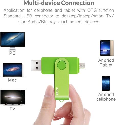 128GB USB Flash Drive Micro-USB/USB-A 2 in 1 OTG Rotatable Memory Stick Pen Drive Date Storage Pendrive Thumb for Android Phone/Tablets/PC (Purple) in Saudi Arabia
