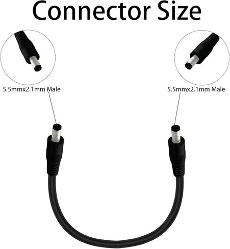 3.3FT 5.5mm x 2.1mm 14AWG Male to Male DC Power Extension Cord 12V/24V DC Power Cord for Outdoor Power Surveillance Cameras and Solar Panels 2pcs in Saudi Arabia